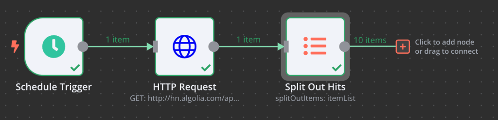 n8n cloud Status Quo after First Item Lists Node
