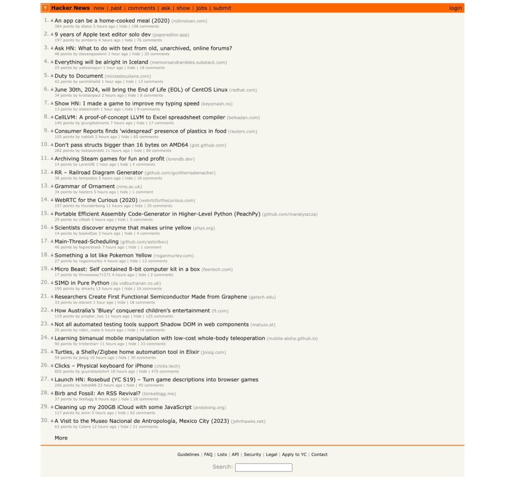 the test screenshot of hackernews using n8n and urlbox