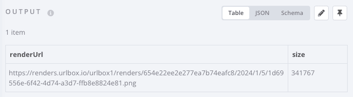 test output in n8n after API call