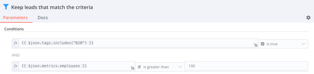 Filtering leads from pipedrive based on customer group and size
